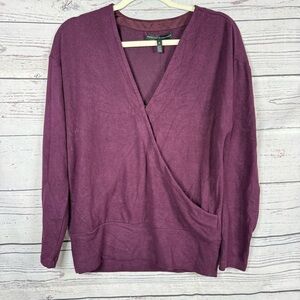 White House Black market Fleece Blouse Top  Size M  purple
